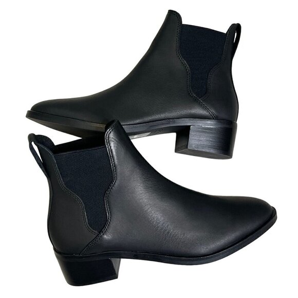 Soludos Marfa Black Leather Chelsea Ankle Bootie Size 5 NWOB - Picture 8 of 12